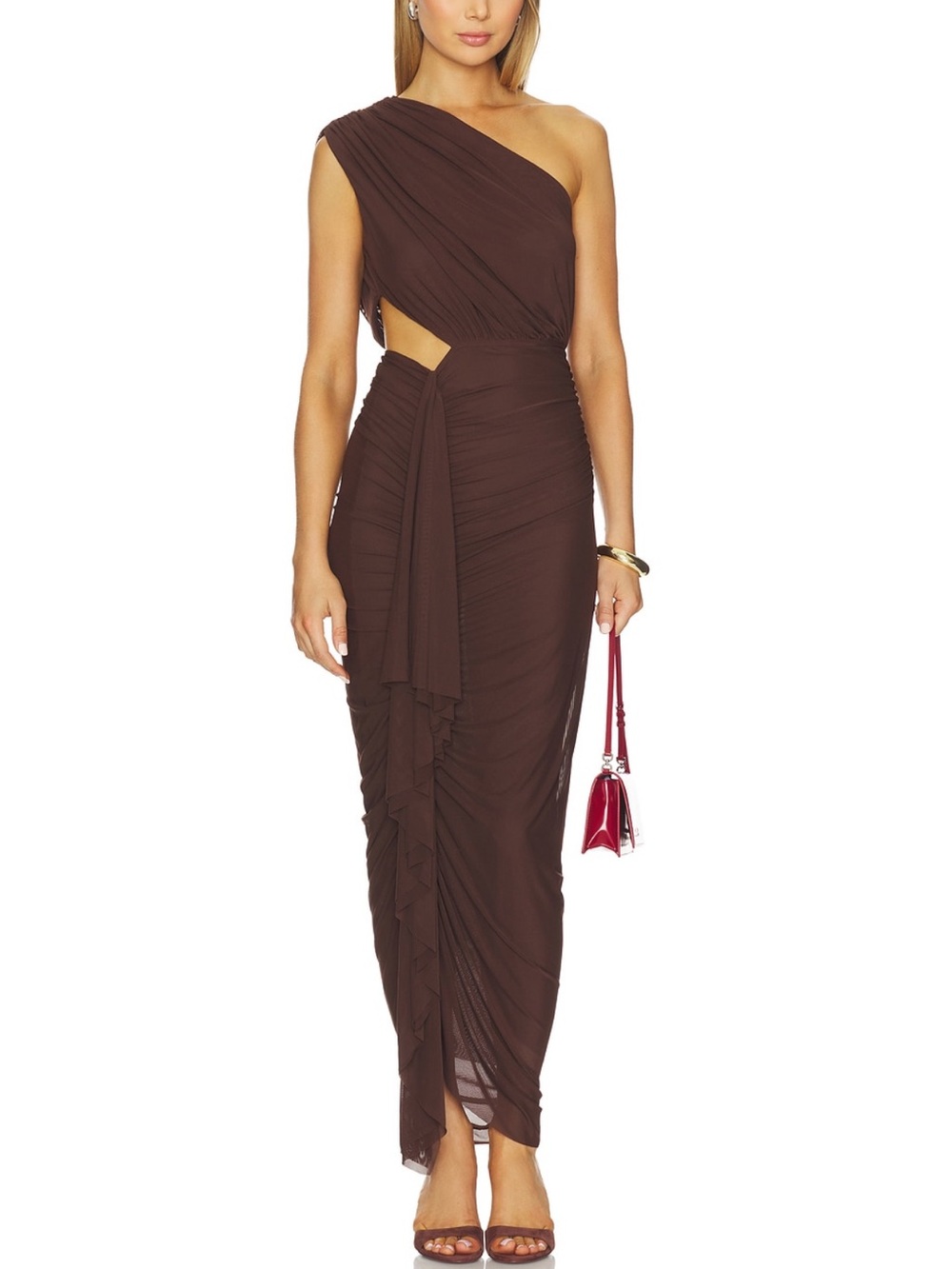 superdown Juliet Midi Dress in Brown